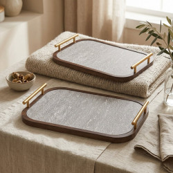 Wooden Tray Set 2 Pcs